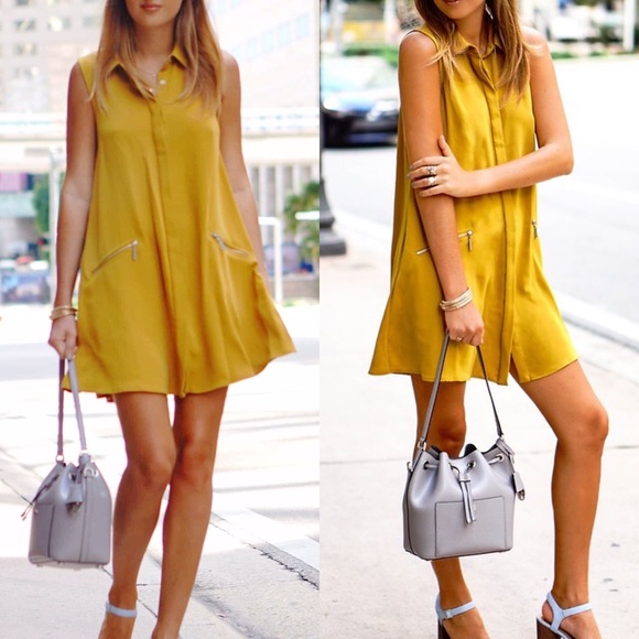 RACHEL Rachel Roy Dresses & Skirts - Rachel Roy Mustard Shirt Dress